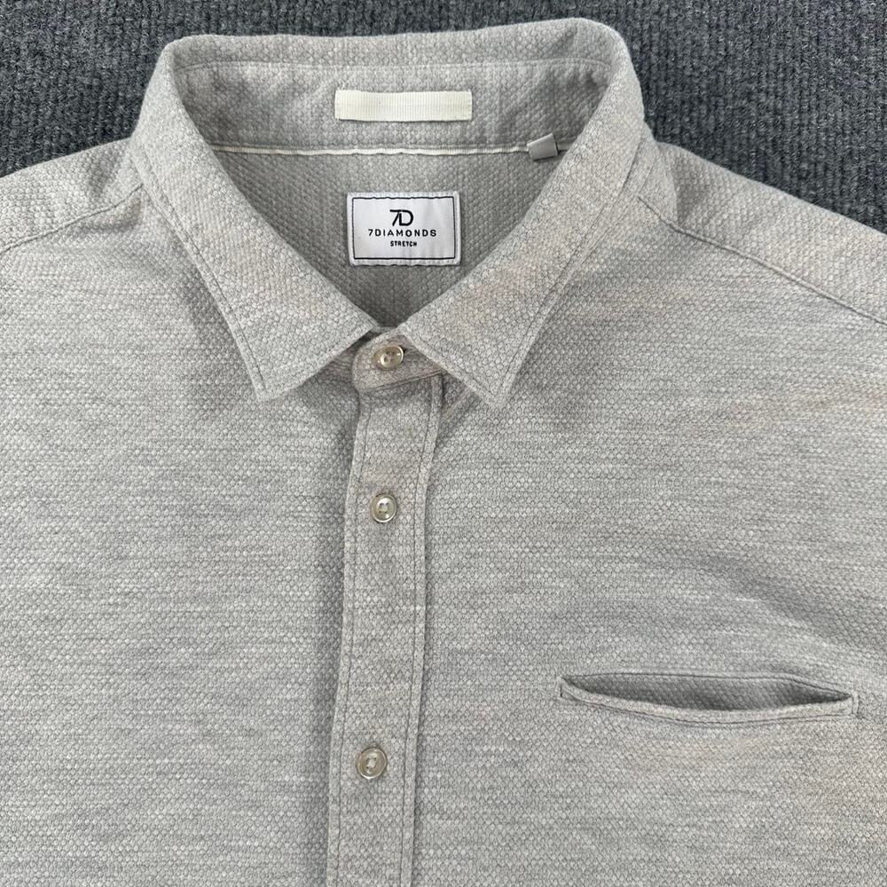 7 Diamonds Men’s Seville Jacquard Stretch Woven Shirt Textured Button Down XL